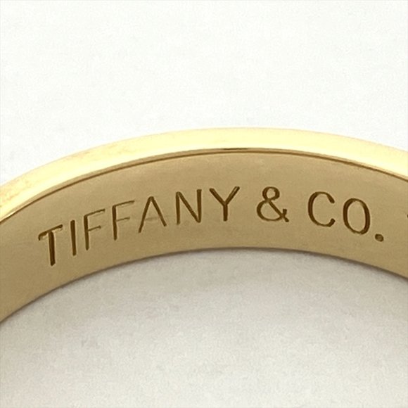 Tiffany & Co. Together Milgrain Band Ring, Size 8 K18YG, PT950, Yellow Gold,... - Picture 7 of 8